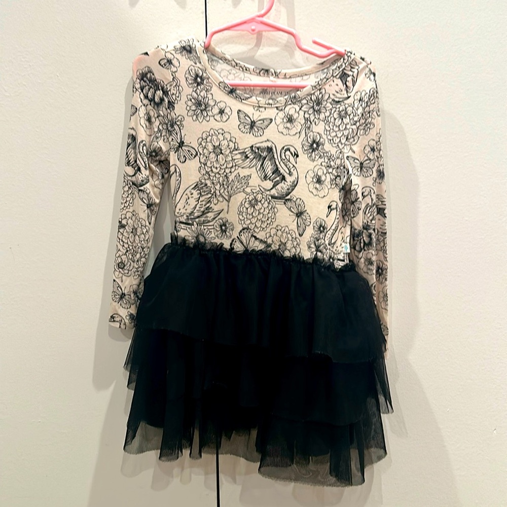 Posh Peanut Swan and Butterfly Tutu Dress 3-4T